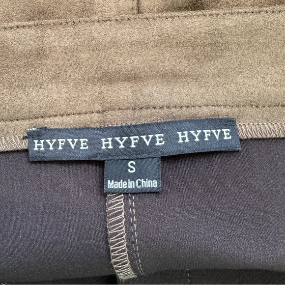 HYFVE Olive Green Mini Snap Front Suede Skirt - Picture 6 of 6